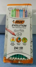 NEW BIC EVOLUTION XTRA-FUN STRIPES 2 HB PENCILS PACK OF 24 MADE IN FRANCE