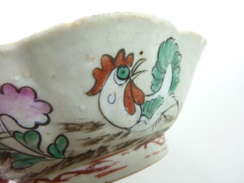 Antike chinesische weiße Hahn Huhn blaue Schale - Bild 5 von 9