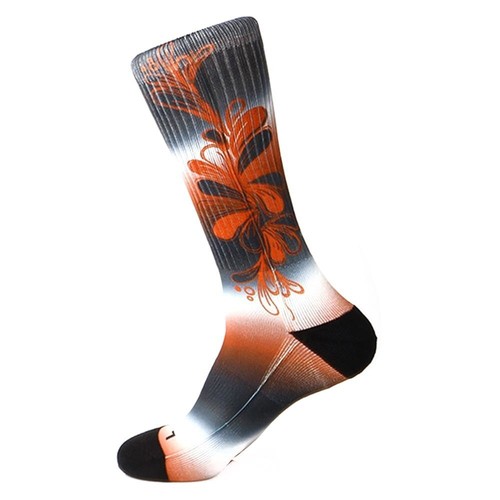 STEVEN LAND Colorati Motivo Floreale Rosso Multi Cotone Nylon Spandex Uomo Calze - Foto 2 di 2