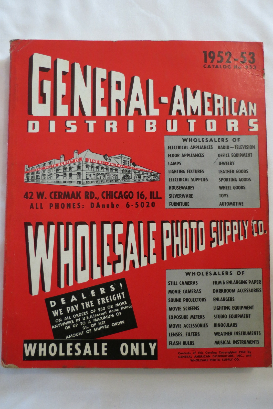 GENERAL AMERICAN DISTRIBUTORS & WHOLESALE PHOTO SUPPLY COMPANY CATALOG ...