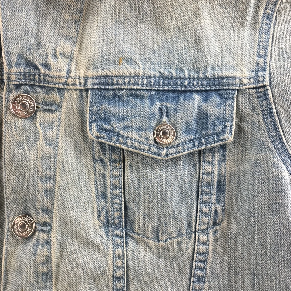 Chaqueta vaquera PacSun para mujer pequeña Japón dragón bordada azul vintage lavada Foto 4 de 4