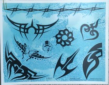 Tattoo Studio Shop Flash Single w/ Line Work Butterfly, Hearts, 11" X 14" Print