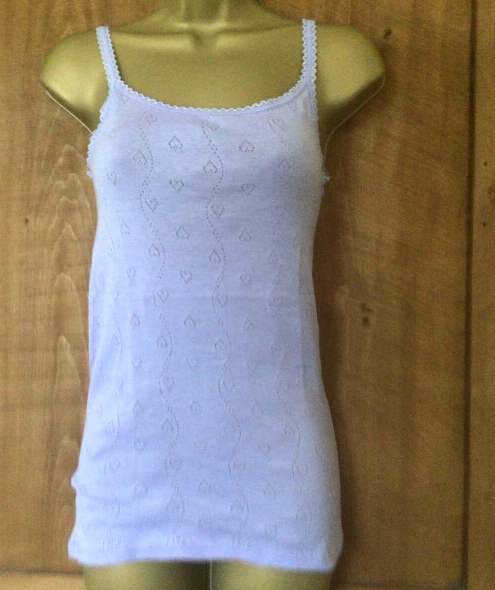 Damart ladies thermolactly thermal soft stretchy lavender/blue vest size  small