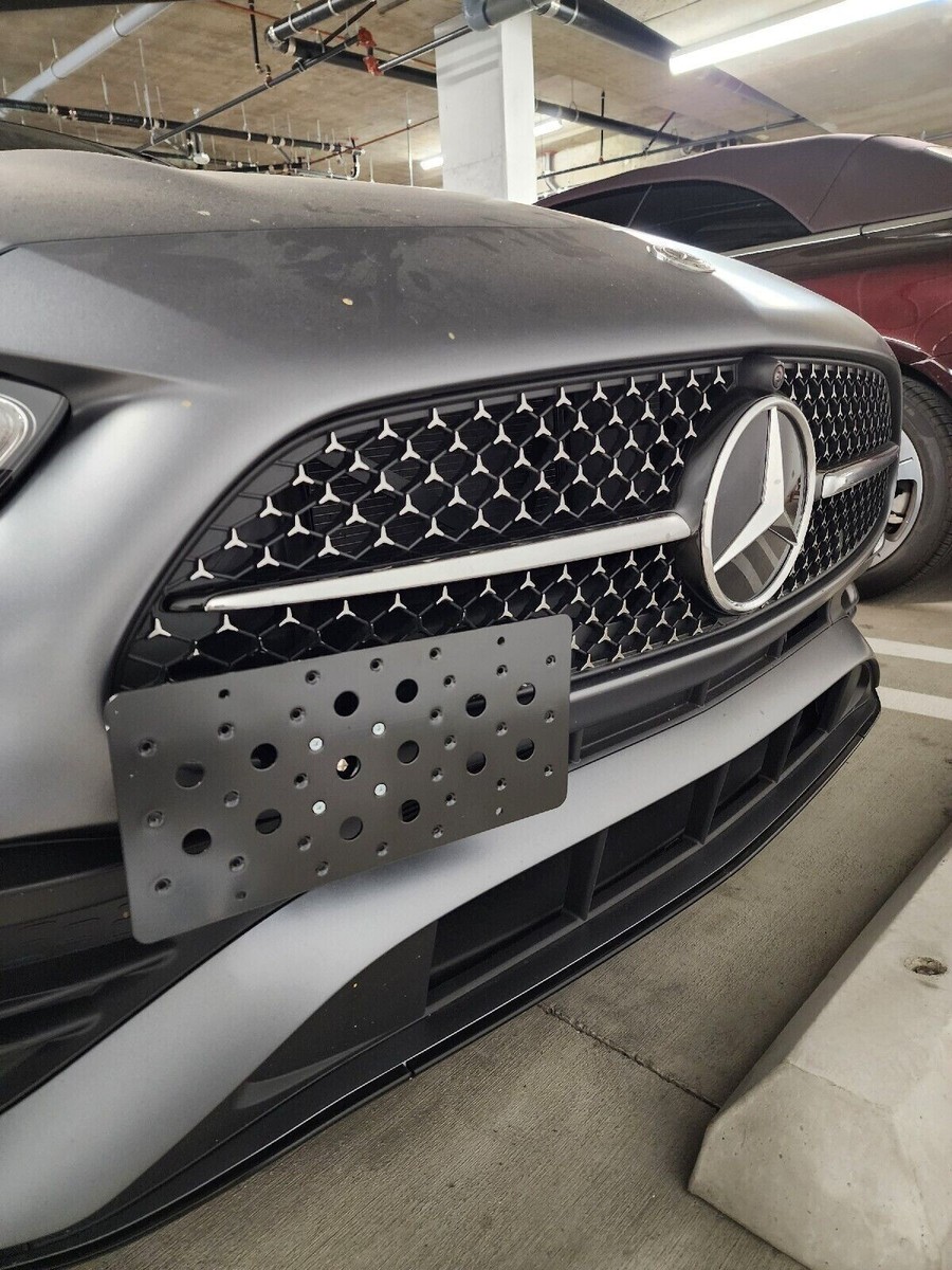 License Plate Cover Dewhel Front Bumper Tow Hook License Plate Mount Bracket Bolt On No Drill Relocator Hole Adapter Support Holder For Mercedes W204 C- Class W212 E-Class License Plate Holder - Foto 7