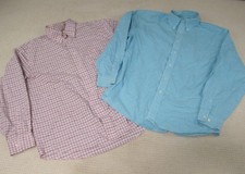 Jos. A Bank Shirt Men Large Blue Pink Lot of 2 Casual Button Down Slim Fit Dress