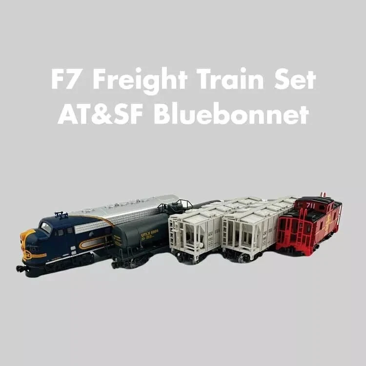 Kato N Scale ~ 106-6273 ~ Santa Fe Bluebonnet ~ F7 Freight Train Set ~ DC - Image 2 of 2