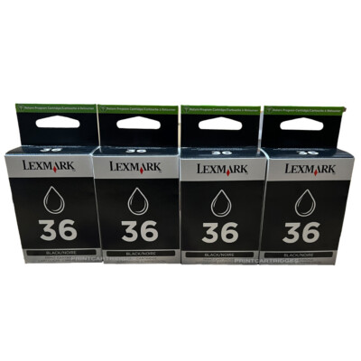 4pcs Lexmark 36 Genuine Ink Cartridges In Retail Box