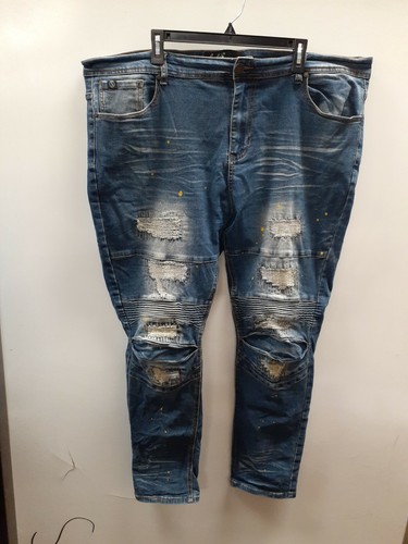 Dark Denim Distressed Pants Jeans 42 