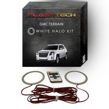 White Angel Eye LED Halo kit & RF Remote for 2010-2016 GMC Terrain Headlights