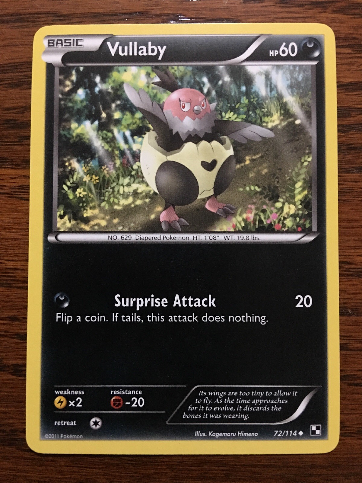 VULLABY 72/114 Pokemon Card BLACK & WHITE New Mint / Near Mint DARKNESS Type x1