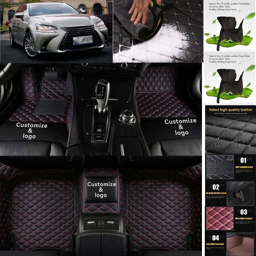 For Lexus GS Car Floor Mats Waterproof Auto Custom Liner Carpets PU Leather - Image 4 of 4