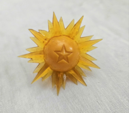 Vintage Paramount Star Yellow/Yellow Starburst Christmas Light Bulb C6 Works