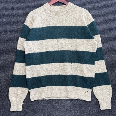 LL Bean Sweater Men's Medium Classic Ragg Wool Heritage Cabincore Knit Made USA
