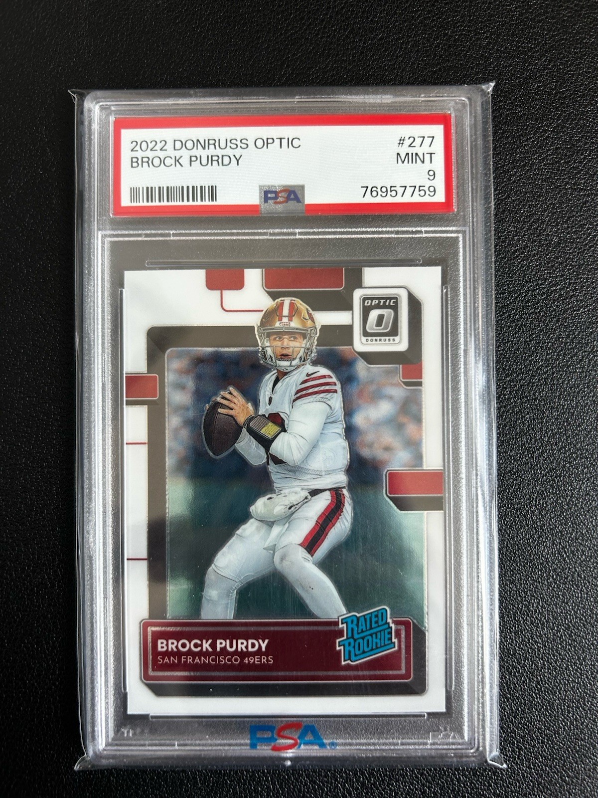 Panini 2022 Donruss Optic Brock Purdy #277 Rated Rookie PSA 9 49ers NFL Base Set