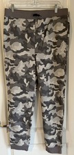 Lands' End High Pile Fleece Lined Jogger Sweatpants Kids 18H-20H XL Gray Camo