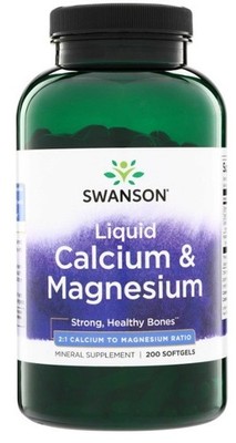Swanson Liquid Calcium and Magnesium Vitamin Supplement 200 Softgels NEW