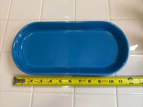 FIESTA WARE BREAD PLATTER UTILITY TRAY BLUE 12" X 6”