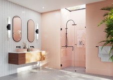 Glass Warehouse TBWH-54-25 Umbra 78"H x 54-1/4"W Hinged Frameless - Black