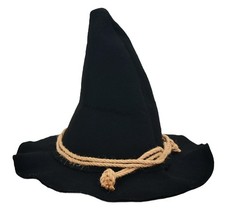 nigsouy Witch Wizard Hat for Adults, Felt One Size Fits Most Black