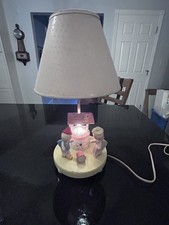 Vintage Jack Jill Nursery Lamp 14 Pink Shade Storybook Child Bedroom Decor