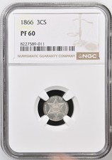 1866 3CS Three-Cent Silver NGC PF60 Proof