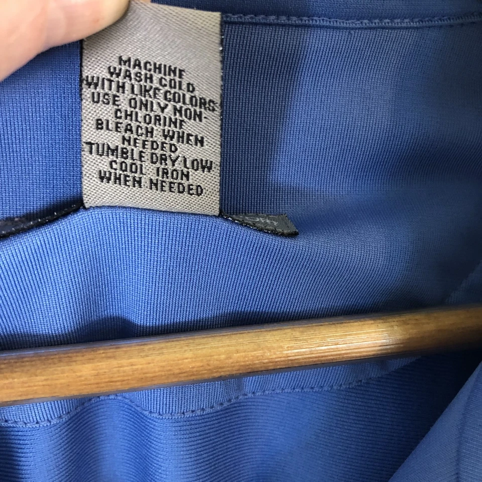 OLEG CASSINI SPORT Sz L синий молнии разминки трек костюм куртка белая полоса - Изображение 4 из 4