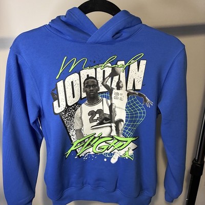 Michael Jordan Flight Blue Hoodie Sweatshirt Boys large NWT 