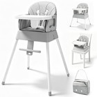 5 in 1 Foldable Baby High Chair,Convertible Highchair for Babies and Toddlers-Po