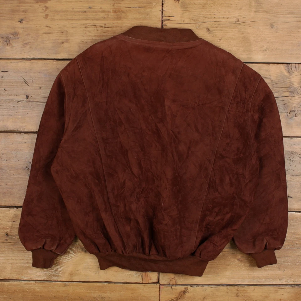 Vintage Alta Moda Bomber Jacket XL 80s Suede Brown - Image 2 of 4