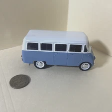 1963 VOLKSWAGEN VW Camper BUS BLUE, White CAB  1:34 SCALE  DIECAST  NYSA N59