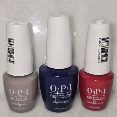 OPI GELCOLOR SET OF 3,  OPI GELCOLOR Gel Nail Polish  -Soak Off.  SET OF 3