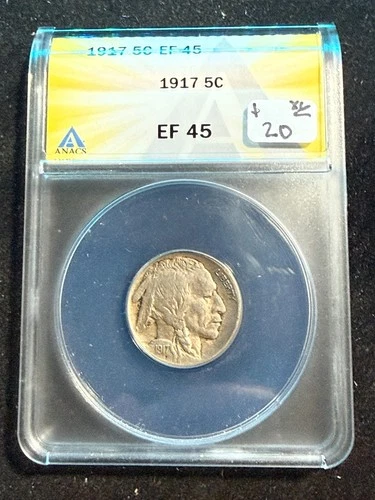 1917 BUFFALO NICKEL ANACS EF 45
