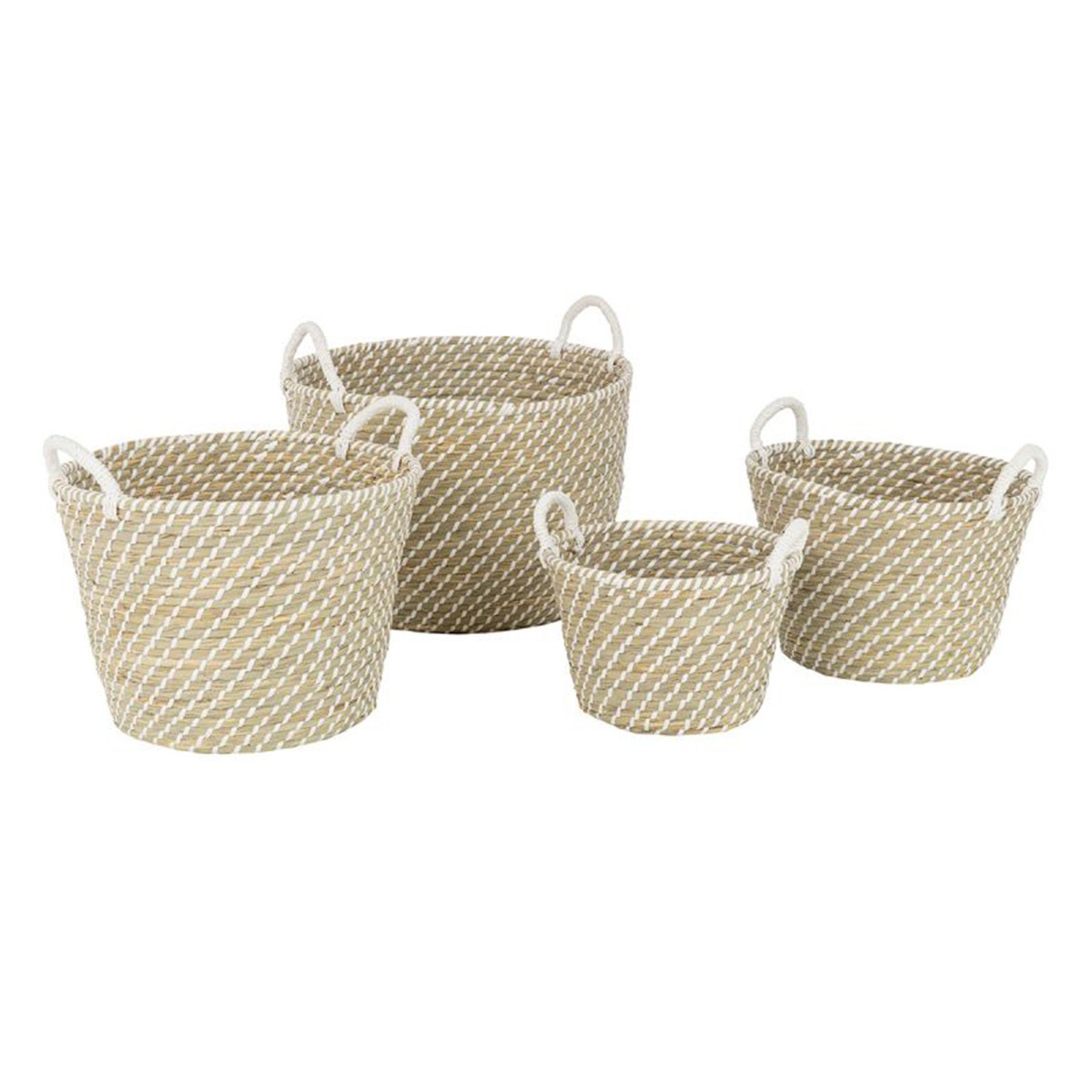 Panier de rangement Daren 48cm grand format, bac de rangement en tissu et osier