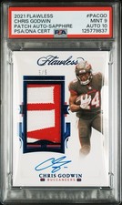 Chris Godwin 2021 Flawless Sapphire Patch Auto 5/5 PSA 9 AUTO 10