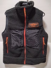 MC Works Fishing Vest Black Fleece Waterproof Pockets Used