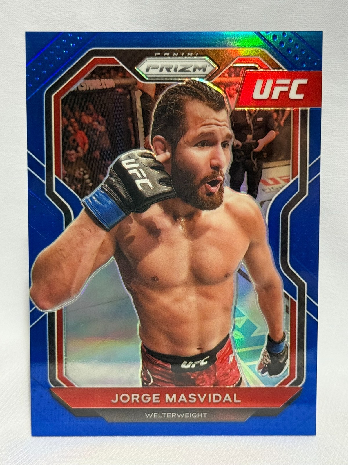 2021 Panini Prizm UFC Jorge Masvidal #25 BLUE Prizm 018/199