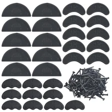 TOVOT 30PCS Heel Plates Black Heel Taps Rubber Tips Sole Heel Repair Pad Repl...