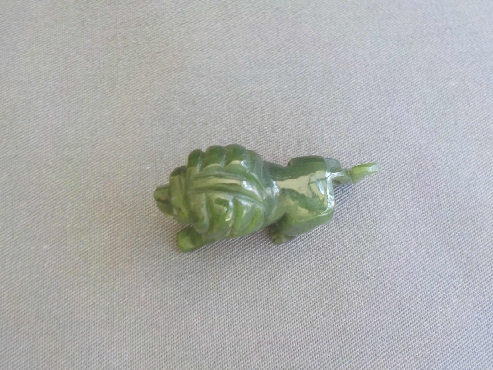 Green Carved Stone Lion Figurine 1 x 2.25 " Animal Extra Small