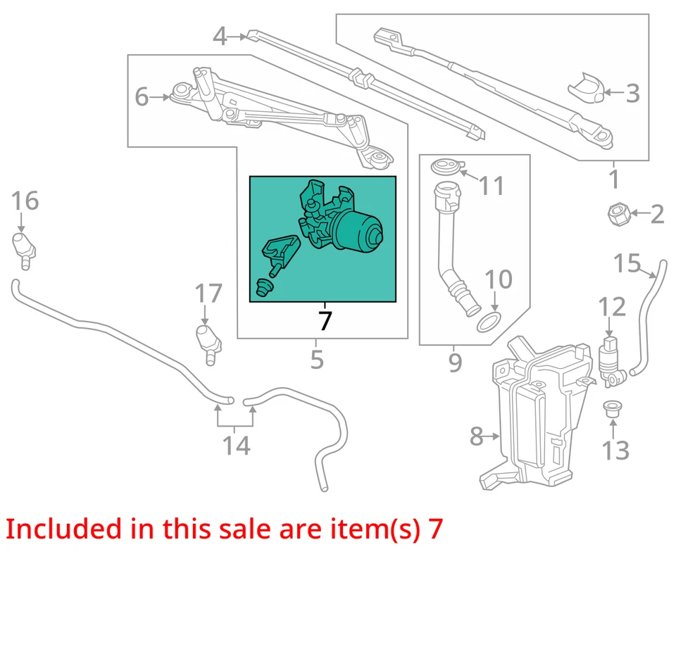 Motor de limpiaparabrisas usado para: Chevrolet Trax 2016 grado A Foto 3 de 4