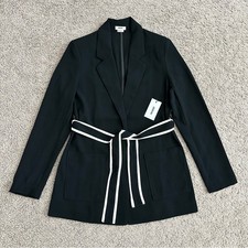 Jason Wu Blazer Womens Size S Black White Waist Tie