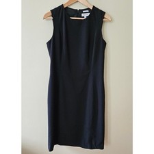 Calvin Klein Women's Sheath Dress, Size 6 Black Stretch Sleeveless Office