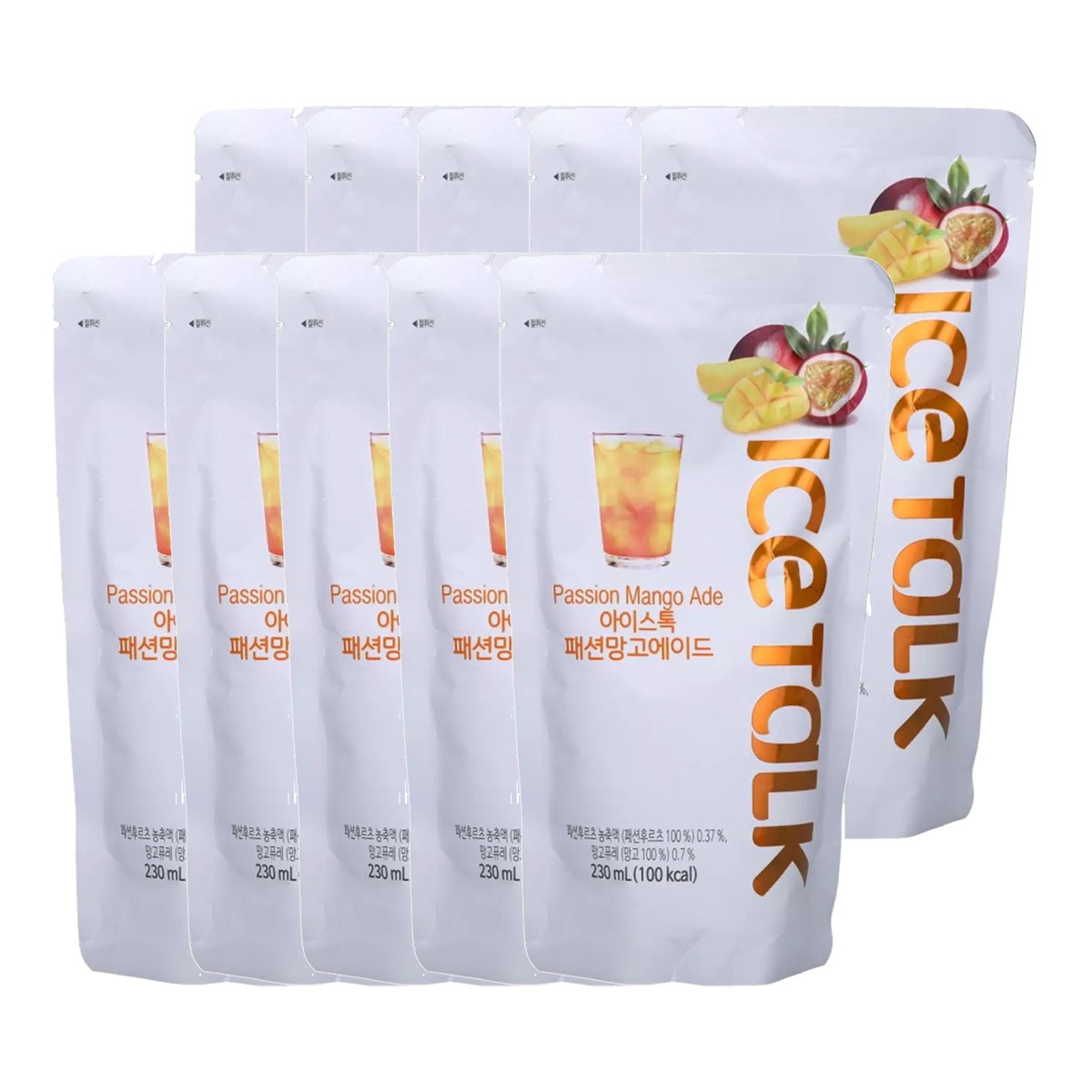 Ice Talk Sabor A Maracuyá Y Mango Limonada 230ml Paquete De 10