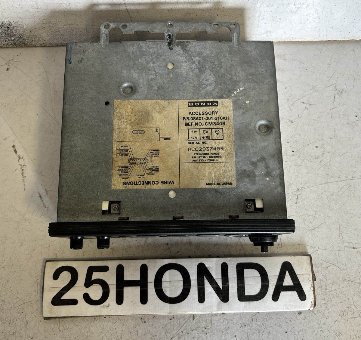 1988-1991 Honda Civic Crx 1000 Series Radio Cassette OEM JDM EF