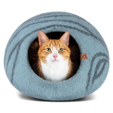 Cat Cave   Premium Felt Cat Bed for Indoor Cats, Handmade 100 Merino Wool Aqu...