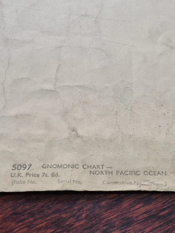 Mapa Gnomónico de Vela Gran Círculo del Pacífico Norte Gnomónico del Almirantazgo 5097 Foto 2 de 4