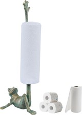 16.5" Golden-Green Frog Paper Towel Holder for Bathroom Kitchen - Whimsical