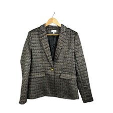 NWOT Evereve Women  s Starstruck Oversized Metallic Tweed Blazer Size L