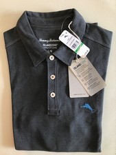 TOMMY BAHAMA MEN S SHORT SLEEVE POLO - SIZE: L - COLOR: SHADOW HEATHER/NEW W TAG