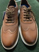 Clarks Brantin wing Wingtip Dark Tan Leather Casual Men's Shoes size 10.5 M