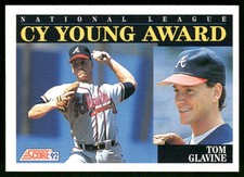 Tom Glavine 1992 Score #791 Cy Young Award Atlanta Braves